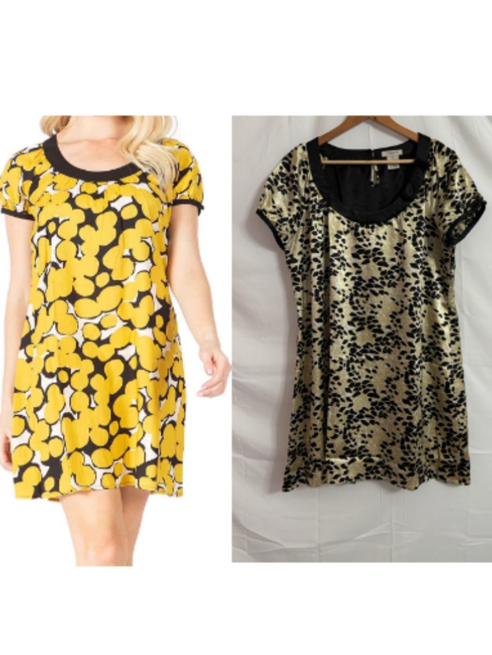 ๐ฅ๐ท๏ธ Last chance! Vertigo Paris Gold & Black Animal Print Mini Dress - Size XL